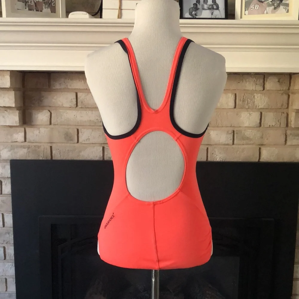 Speedo Endurance Neon Orange One Piece Racerback Swimsuit size 10 - Picture 6 of 16